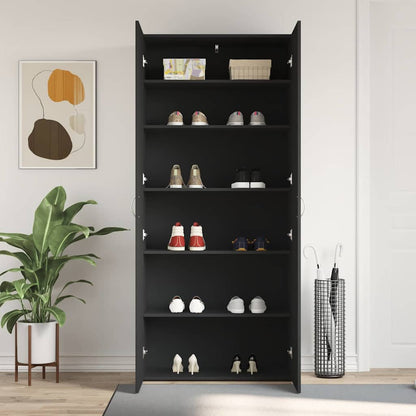 Schuhschrank mit Regal Weiß 80 x 35,5 x 180 cm Holzwerkstoff