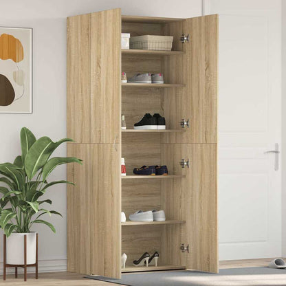 Schuhschrank mit Regal Weiß 80 x 35,5 x 180 cm Holzwerkstoff