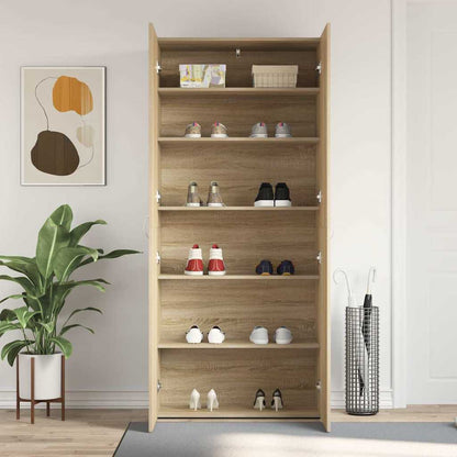 Schuhschrank mit Regal Weiß 80 x 35,5 x 180 cm Holzwerkstoff