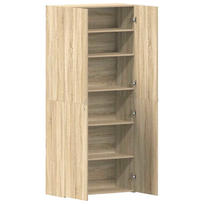 Schuhschrank mit Regal Weiß 80 x 35,5 x 180 cm Holzwerkstoff