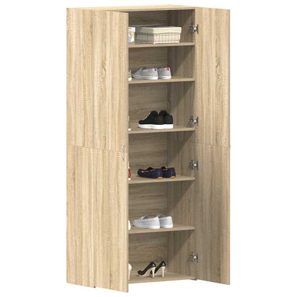 Schuhschrank mit Regal Weiß 80 x 35,5 x 180 cm Holzwerkstoff