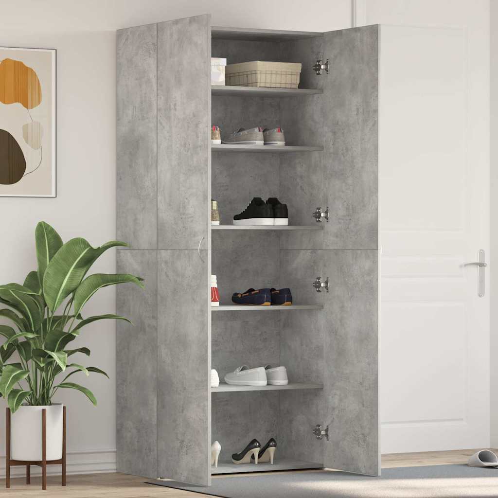 Schuhschrank mit Regal Weiß 80 x 35,5 x 180 cm Holzwerkstoff
