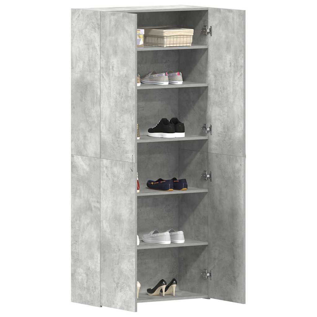 Schuhschrank mit Regal Weiß 80 x 35,5 x 180 cm Holzwerkstoff