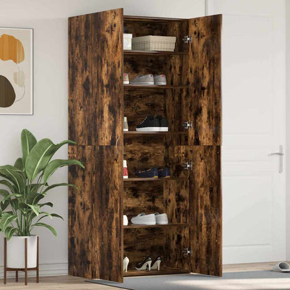 Schuhschrank mit Regal Weiß 80 x 35,5 x 180 cm Holzwerkstoff