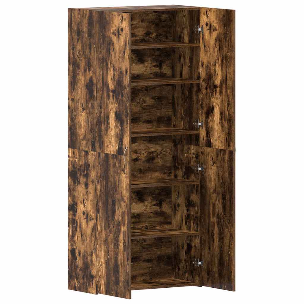 Schuhschrank mit Regal Weiß 80 x 35,5 x 180 cm Holzwerkstoff