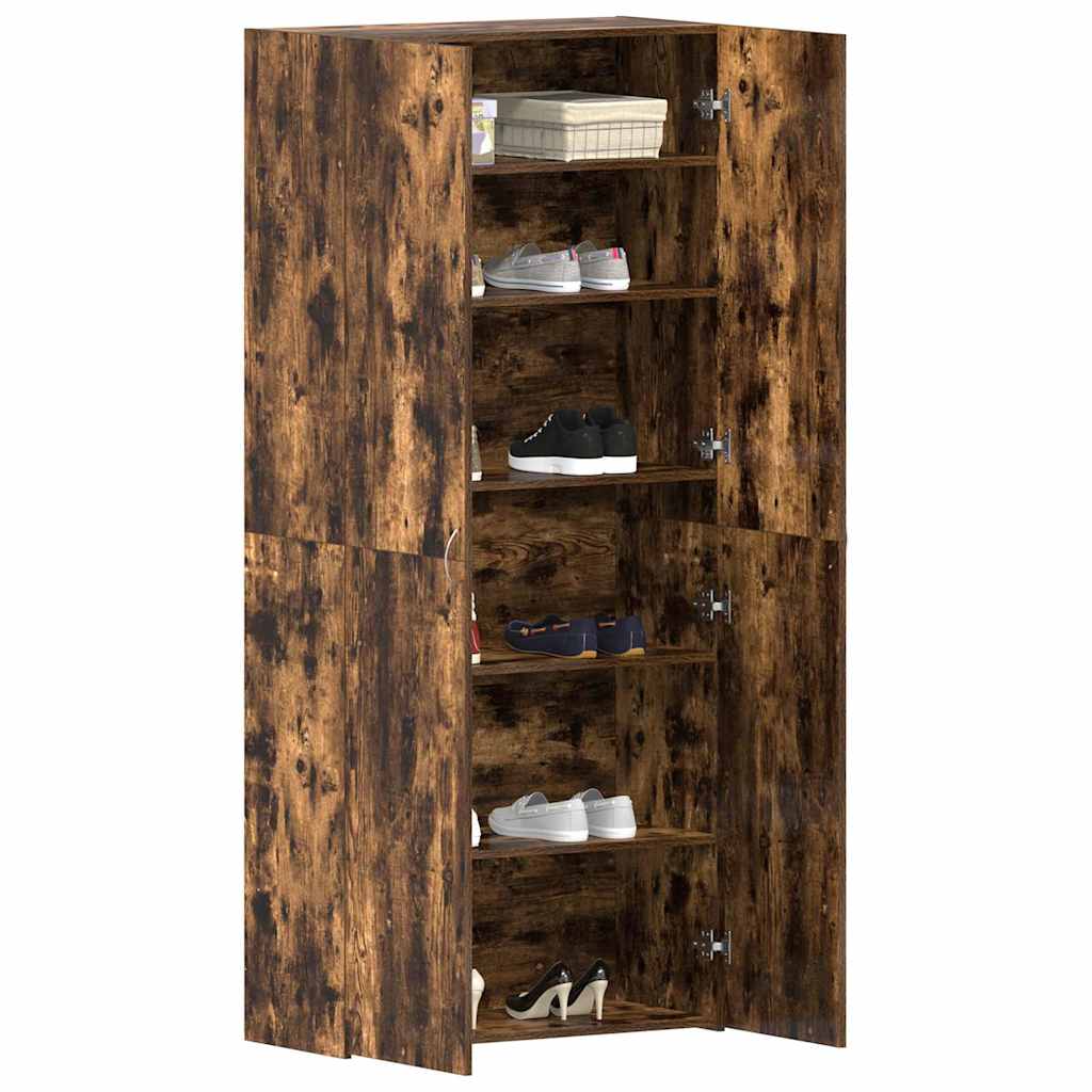 Schuhschrank mit Regal Weiß 80 x 35,5 x 180 cm Holzwerkstoff