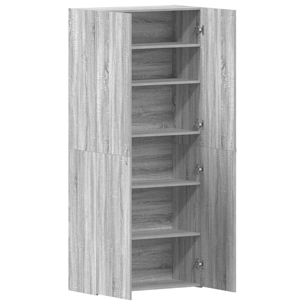 Schuhschrank mit Regal Weiß 80 x 35,5 x 180 cm Holzwerkstoff