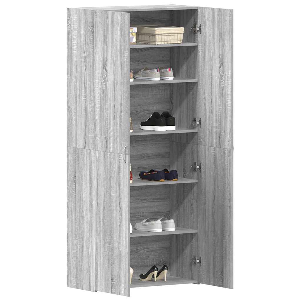 Schuhschrank mit Regal Weiß 80 x 35,5 x 180 cm Holzwerkstoff