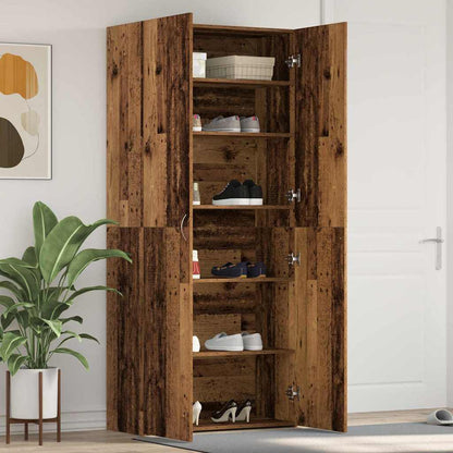 Schuhschrank mit Regal Weiß 80 x 35,5 x 180 cm Holzwerkstoff