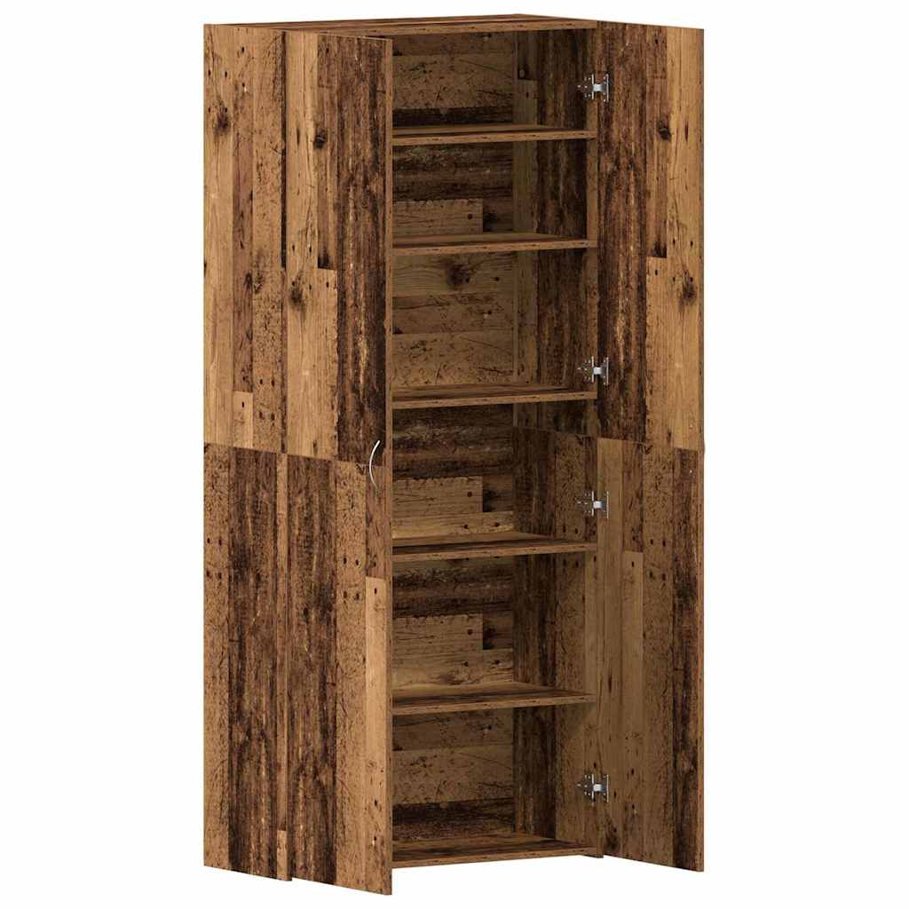 Schuhschrank mit Regal Weiß 80 x 35,5 x 180 cm Holzwerkstoff