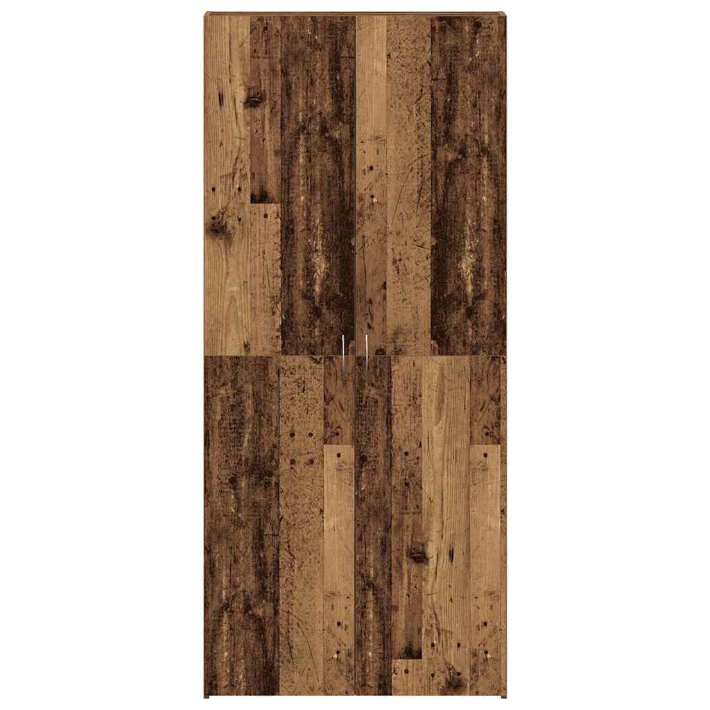 Schuhschrank mit Regal Weiß 80 x 35,5 x 180 cm Holzwerkstoff