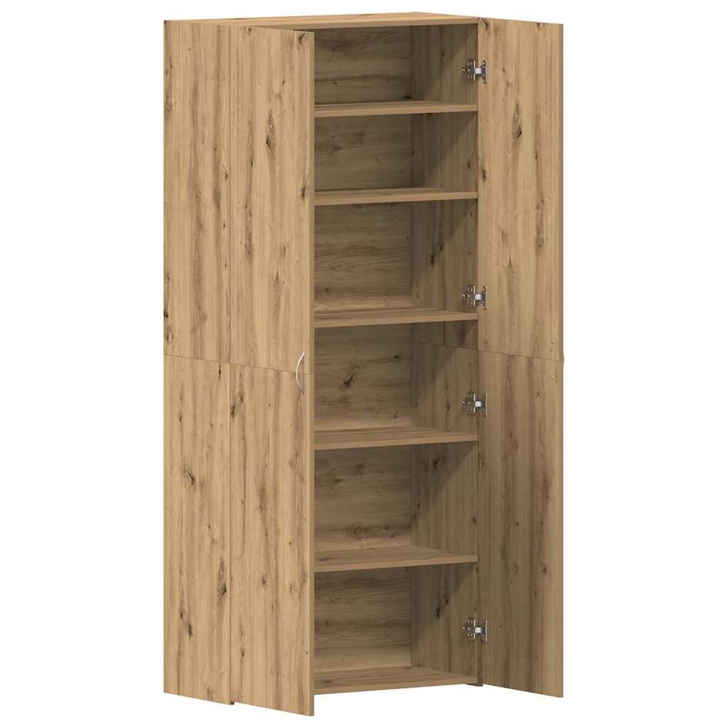 Schuhschrank mit Regal Weiß 80 x 35,5 x 180 cm Holzwerkstoff