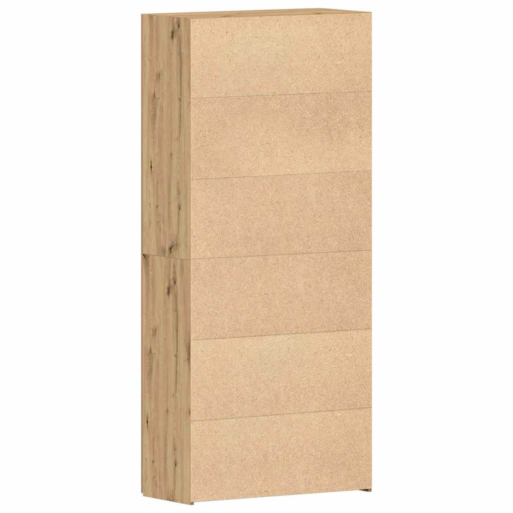 Schuhschrank mit Regal Weiß 80 x 35,5 x 180 cm Holzwerkstoff