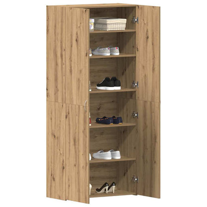 Schuhschrank mit Regal Weiß 80 x 35,5 x 180 cm Holzwerkstoff