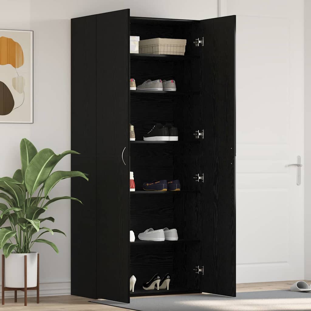 Schuhschrank mit Regal Weiß 80 x 35,5 x 180 cm Holzwerkstoff