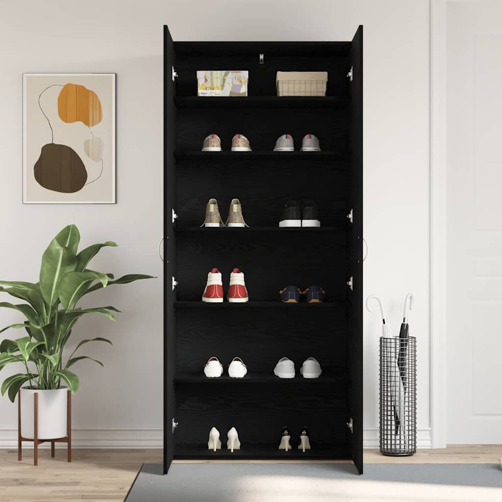 Schuhschrank mit Regal Weiß 80 x 35,5 x 180 cm Holzwerkstoff