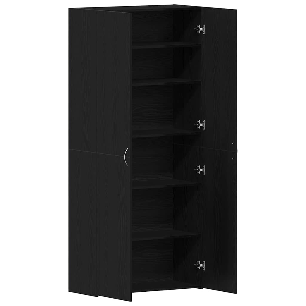 Schuhschrank mit Regal Weiß 80 x 35,5 x 180 cm Holzwerkstoff