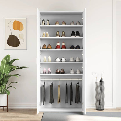 Schuhschrank mit Regal Weiß 80 x 39 x 178 cm Holzwerkstoff