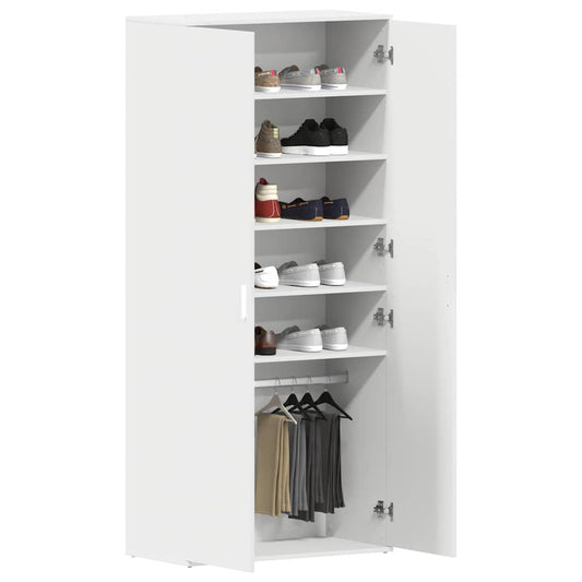 Schuhschrank mit Regal Weiß 80 x 39 x 178 cm Holzwerkstoff