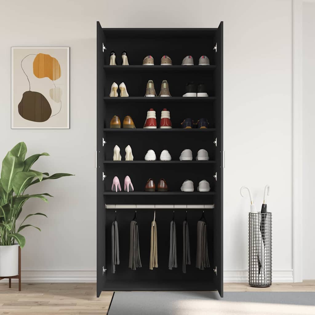 Schuhschrank mit Regal Weiß 80 x 39 x 178 cm Holzwerkstoff