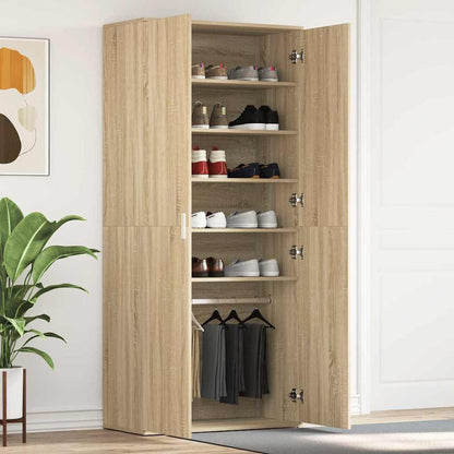 Schuhschrank mit Regal Weiß 80 x 39 x 178 cm Holzwerkstoff