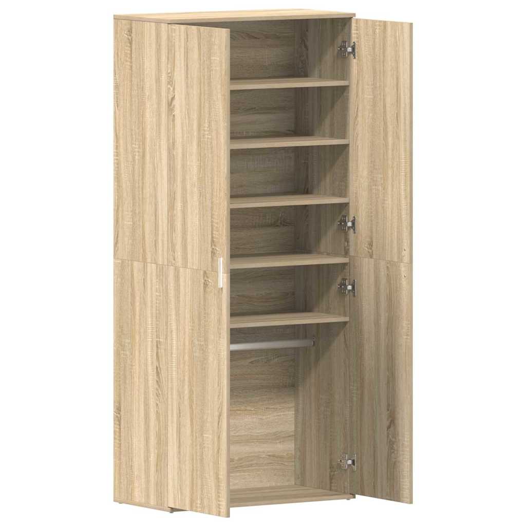 Schuhschrank mit Regal Weiß 80 x 39 x 178 cm Holzwerkstoff