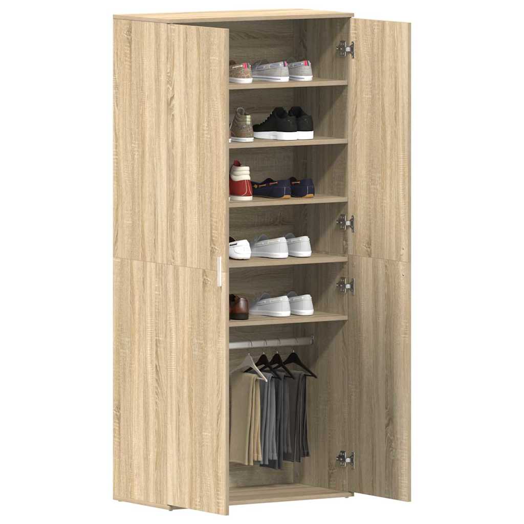 Schuhschrank mit Regal Weiß 80 x 39 x 178 cm Holzwerkstoff