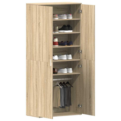 Schuhschrank mit Regal Weiß 80 x 39 x 178 cm Holzwerkstoff