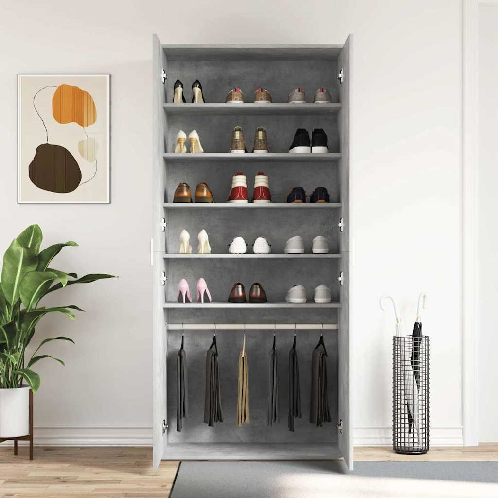 Schuhschrank mit Regal Weiß 80 x 39 x 178 cm Holzwerkstoff