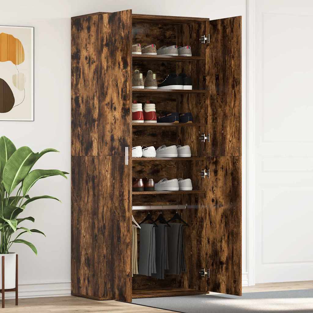 Schuhschrank mit Regal Weiß 80 x 39 x 178 cm Holzwerkstoff