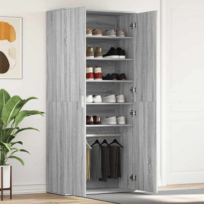 Schuhschrank mit Regal Weiß 80 x 39 x 178 cm Holzwerkstoff