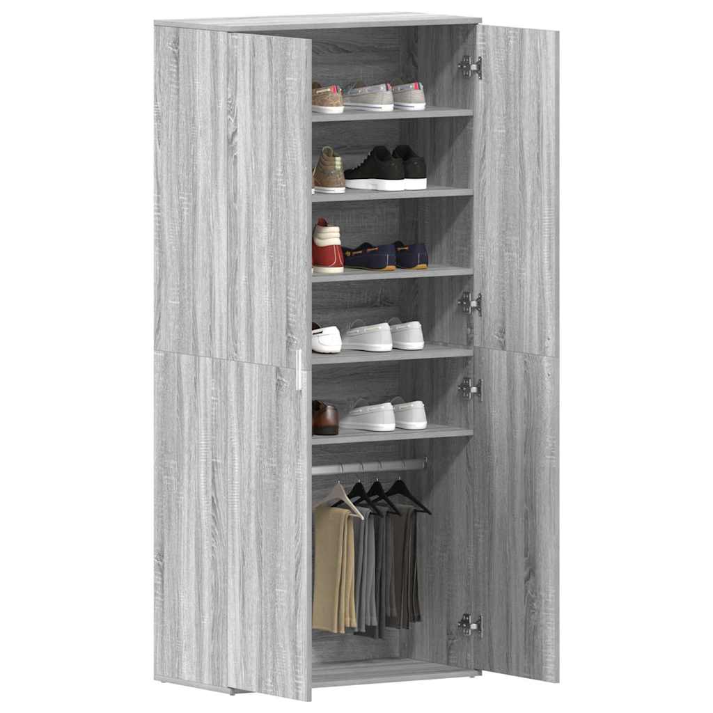 Schuhschrank mit Regal Weiß 80 x 39 x 178 cm Holzwerkstoff