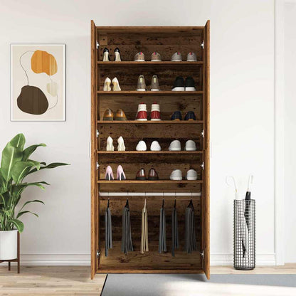 Schuhschrank mit Regal Weiß 80 x 39 x 178 cm Holzwerkstoff