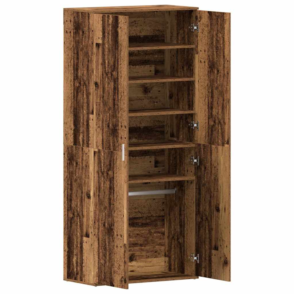 Schuhschrank mit Regal Weiß 80 x 39 x 178 cm Holzwerkstoff