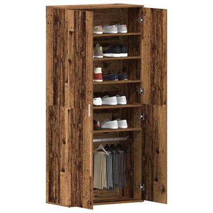 Schuhschrank mit Regal Weiß 80 x 39 x 178 cm Holzwerkstoff