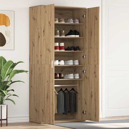 Schuhschrank mit Regal Weiß 80 x 39 x 178 cm Holzwerkstoff