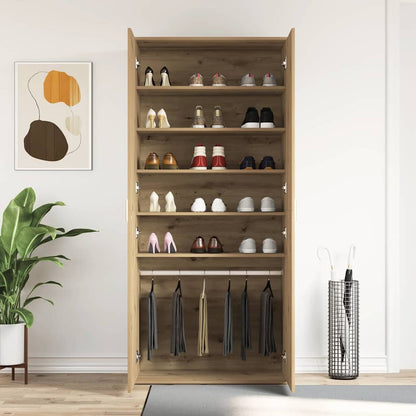 Schuhschrank mit Regal Weiß 80 x 39 x 178 cm Holzwerkstoff