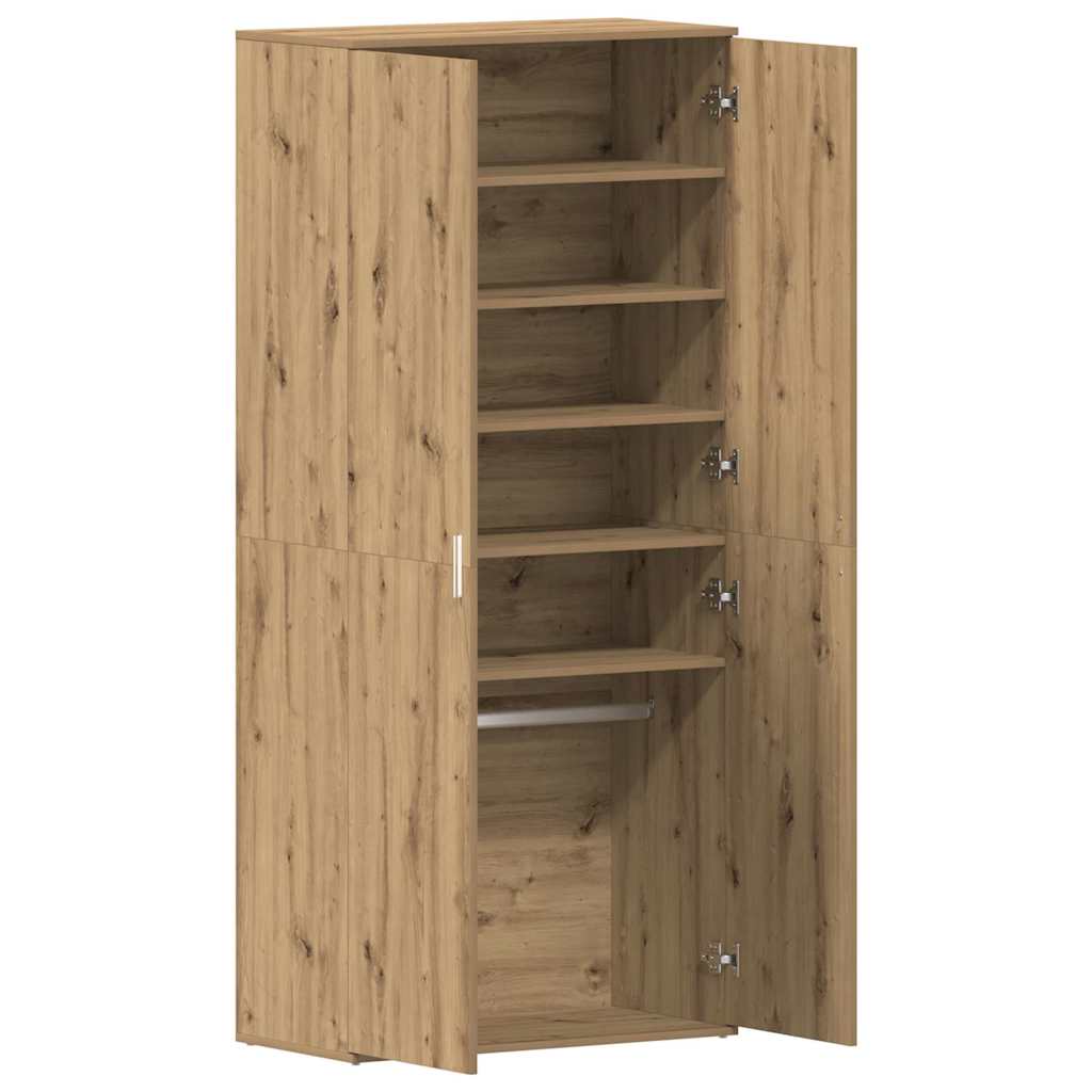 Schuhschrank mit Regal Weiß 80 x 39 x 178 cm Holzwerkstoff