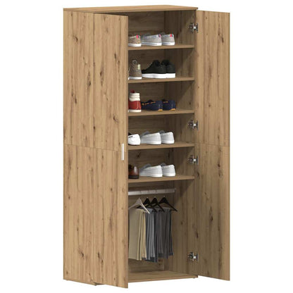 Schuhschrank mit Regal Weiß 80 x 39 x 178 cm Holzwerkstoff