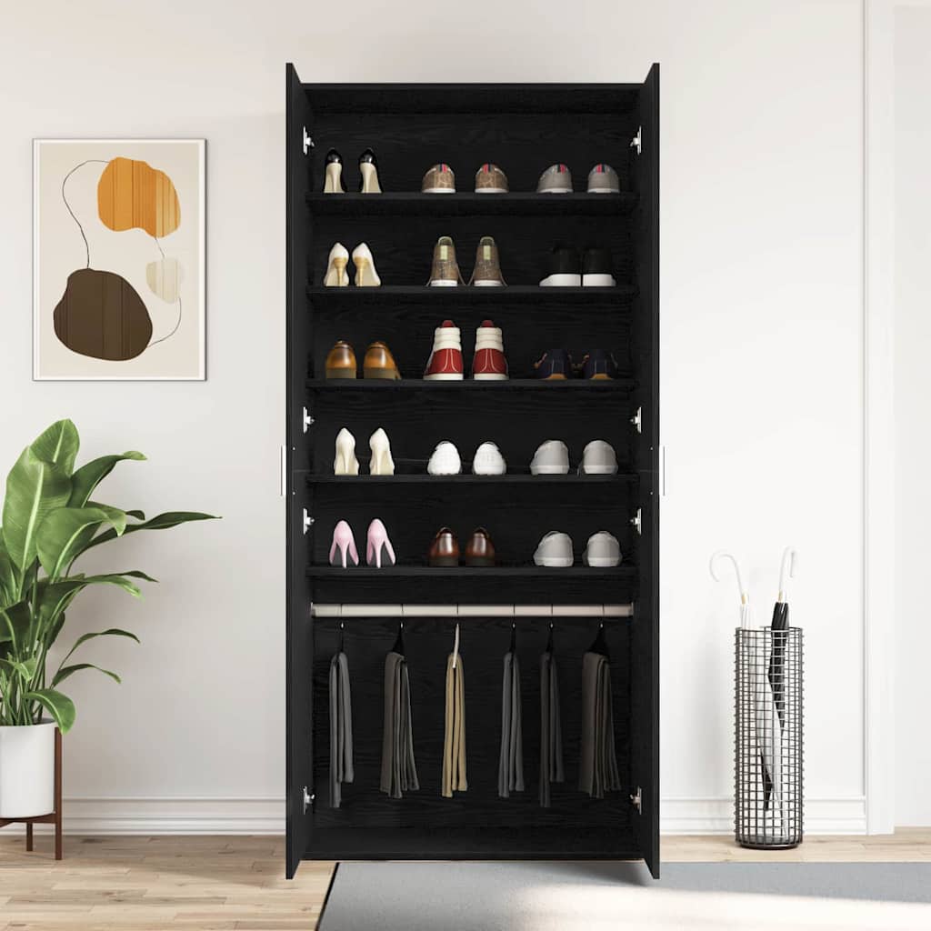 Schuhschrank mit Regal Weiß 80 x 39 x 178 cm Holzwerkstoff
