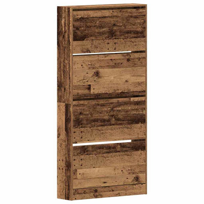 Schuhschrank mit 4 Klappen Sonoma-Eiche 80x21x163,5 cm