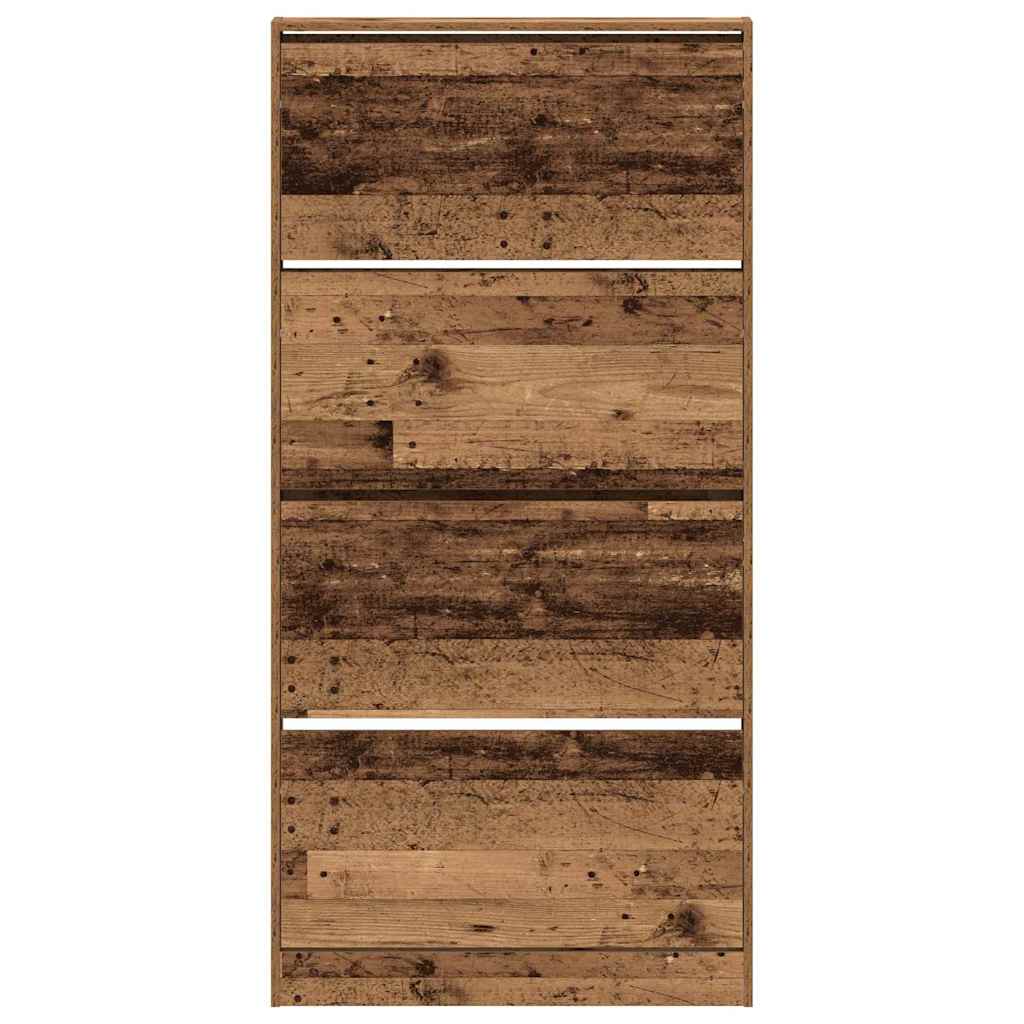 Schuhschrank mit 4 Klappen Sonoma-Eiche 80x21x163,5 cm