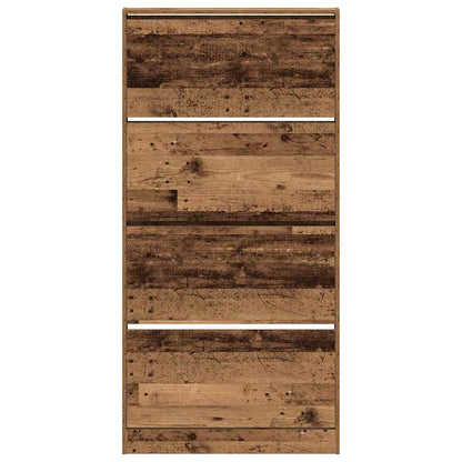 Schuhschrank mit 4 Klappen Sonoma-Eiche 80x21x163,5 cm