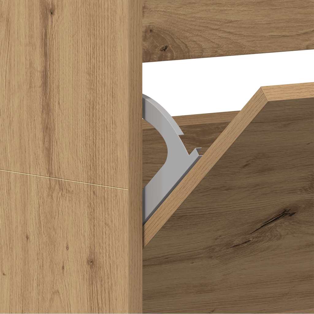 Schuhschrank mit 4 Klappen Sonoma-Eiche 80x21x163,5 cm