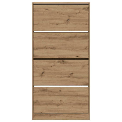 Schuhschrank mit 4 Klappen Sonoma-Eiche 80x21x163,5 cm