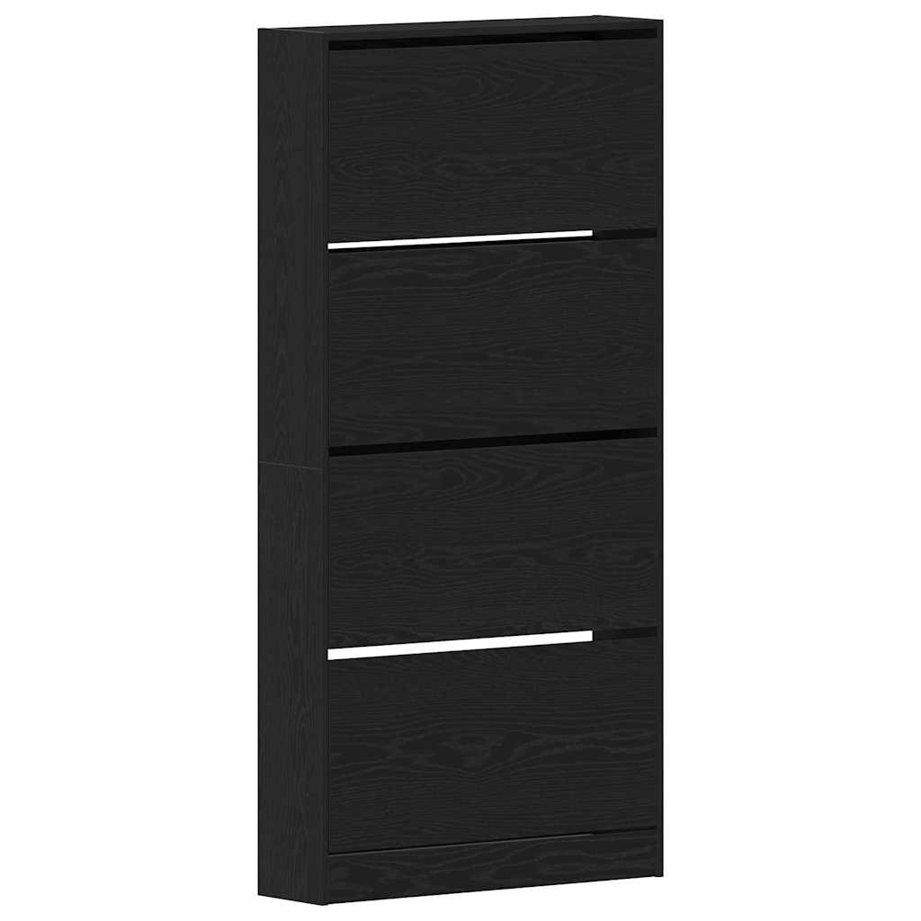 Schuhschrank mit 4 Klappen Sonoma-Eiche 80x21x163,5 cm