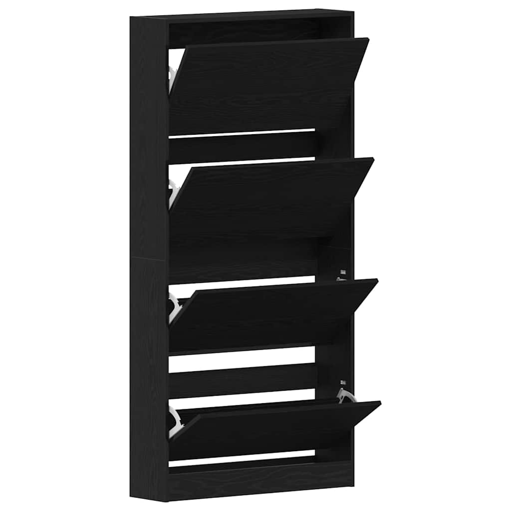 Schuhschrank mit 4 Klappen Sonoma-Eiche 80x21x163,5 cm