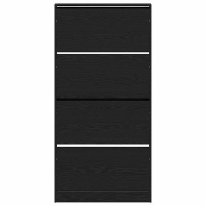 Schuhschrank mit 4 Klappen Sonoma-Eiche 80x21x163,5 cm