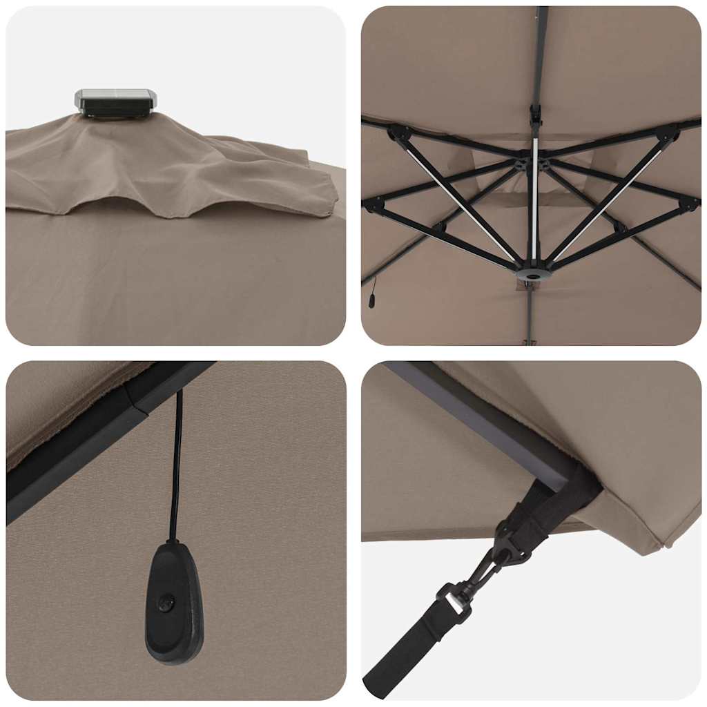 Sonnenschirm Sand 286 x 284 x 270 cm Aluminium und Polyester