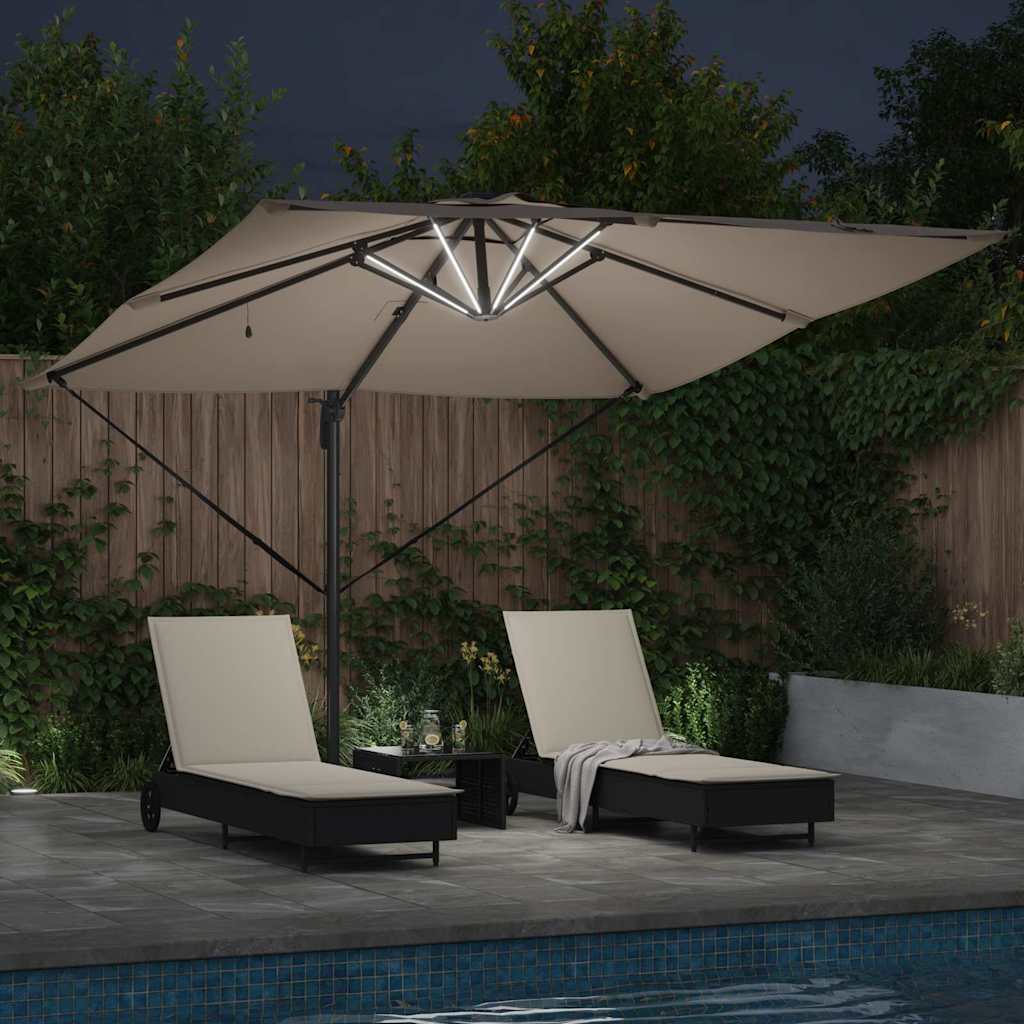 Sonnenschirm Sand 286 x 284 x 270 cm Aluminium und Polyester